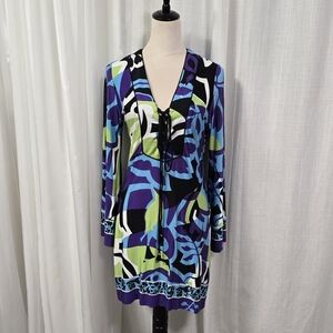 Analili Colorful Geometric Mini Party Dress Size S Girls Night‎ Out Liquid Knit